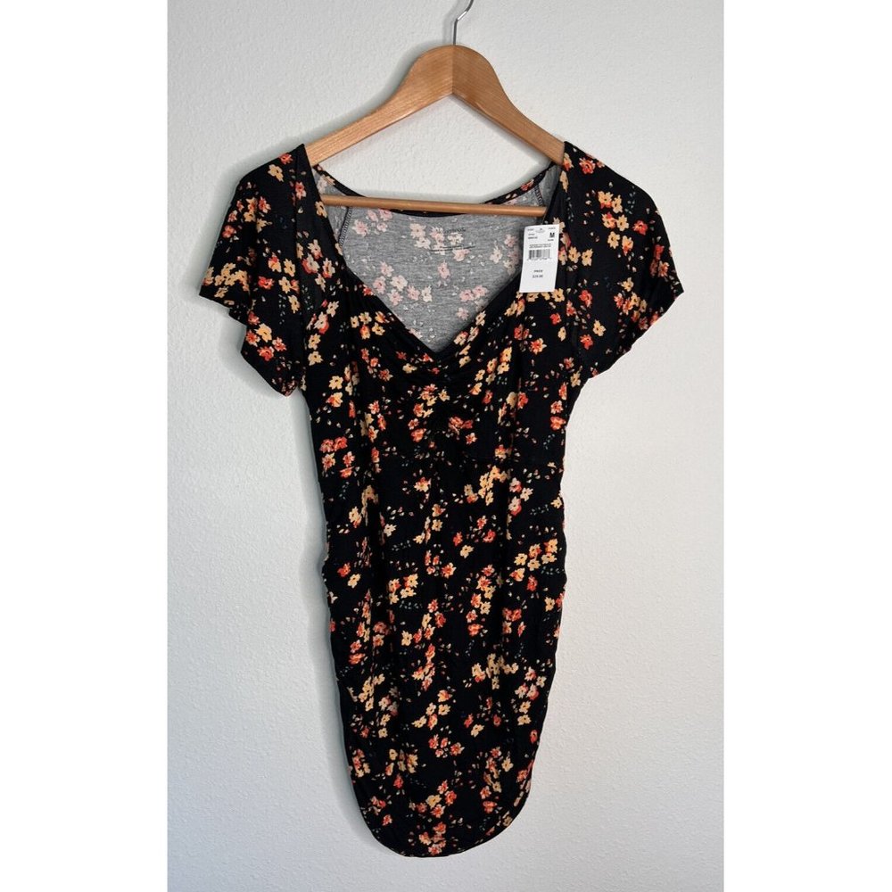 NEW Motherhood Black Floral Print Top (Size M)